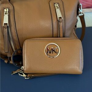 Michael by Michael Kors- Rich Carmel Brown, soft leather with matching wallet!